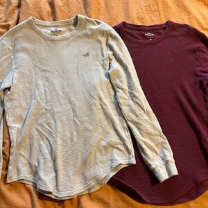 Hollister Maroon Waffle Knit Top